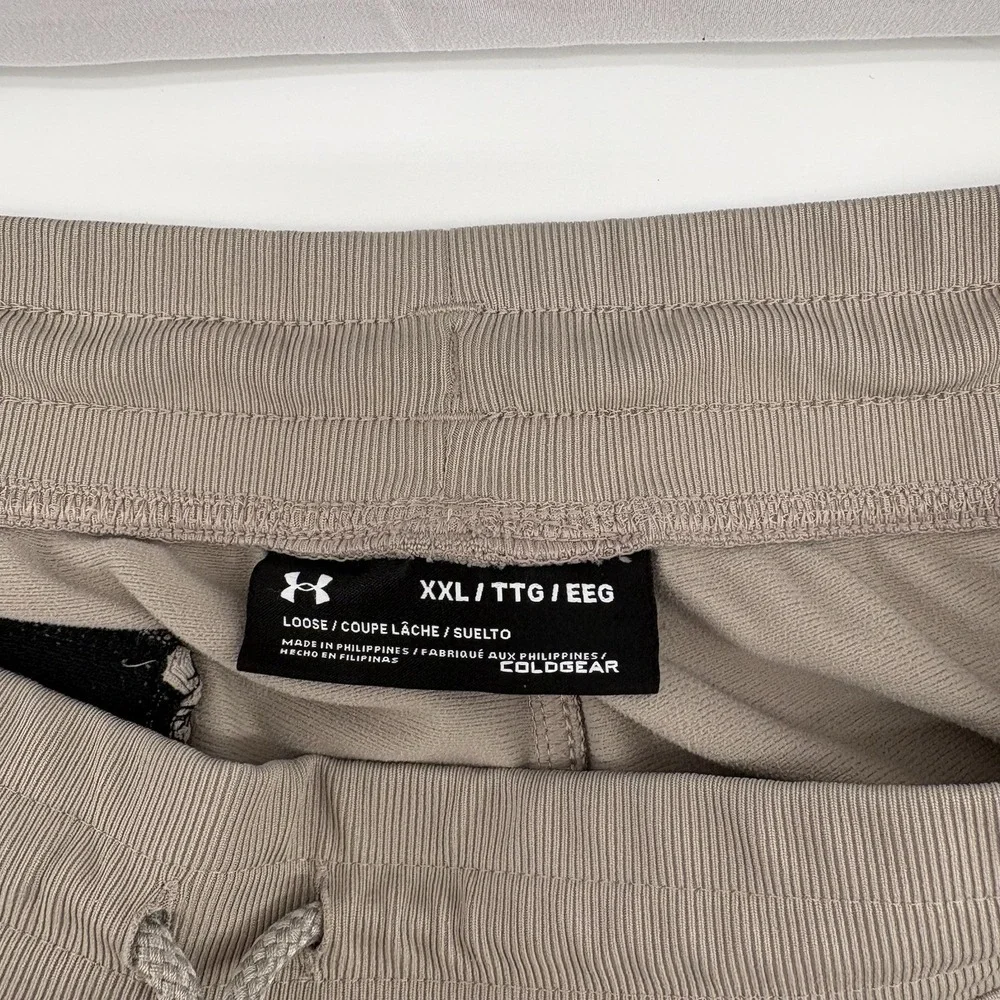 Under Armour Joggers Men Size 2XL Khaki Sportstyle Tricot Pants Athletic Running